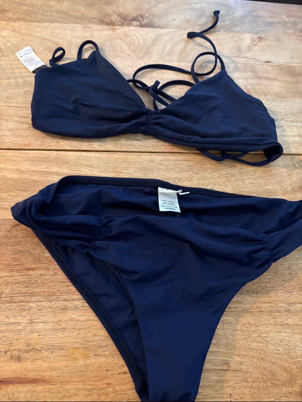 l*space Navy Blue Triangle Bikini Set